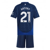 Camiseta Manchester United Antony #21 Visitante Equipación para niños 2024-25 manga corta (+ pantalones cortos)